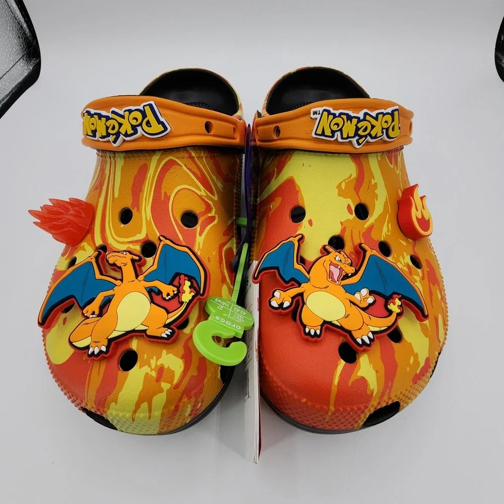 Crocs Pokemon Charizard Classic Clogs Mens 9 Womens 11 Orange‎ Black NEW in Box